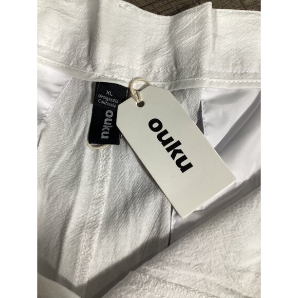 Ouku Mens White 100% Cotton Cargo Pants Size XL Summer Vibes Casual Beach NWT - Picture 3 of 11